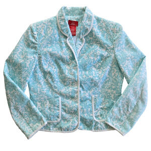 Oscar by Oscar de la Renta Blazer Womens 12 Cotton Floral Classic Preppy Twee